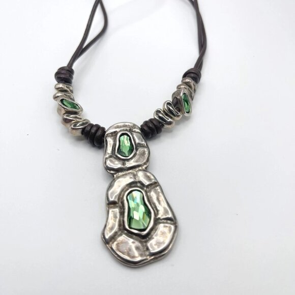 UNO DE 50 Confessions Swarovski Crystal Pendant Leather Necklace BOHO NEW - Picture 5 of 8